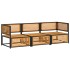 Set de sofás de jardín con cojines 3 pzas madera maciza