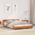 Cama sin colchón madera maciza de pino marrón cera 160x200