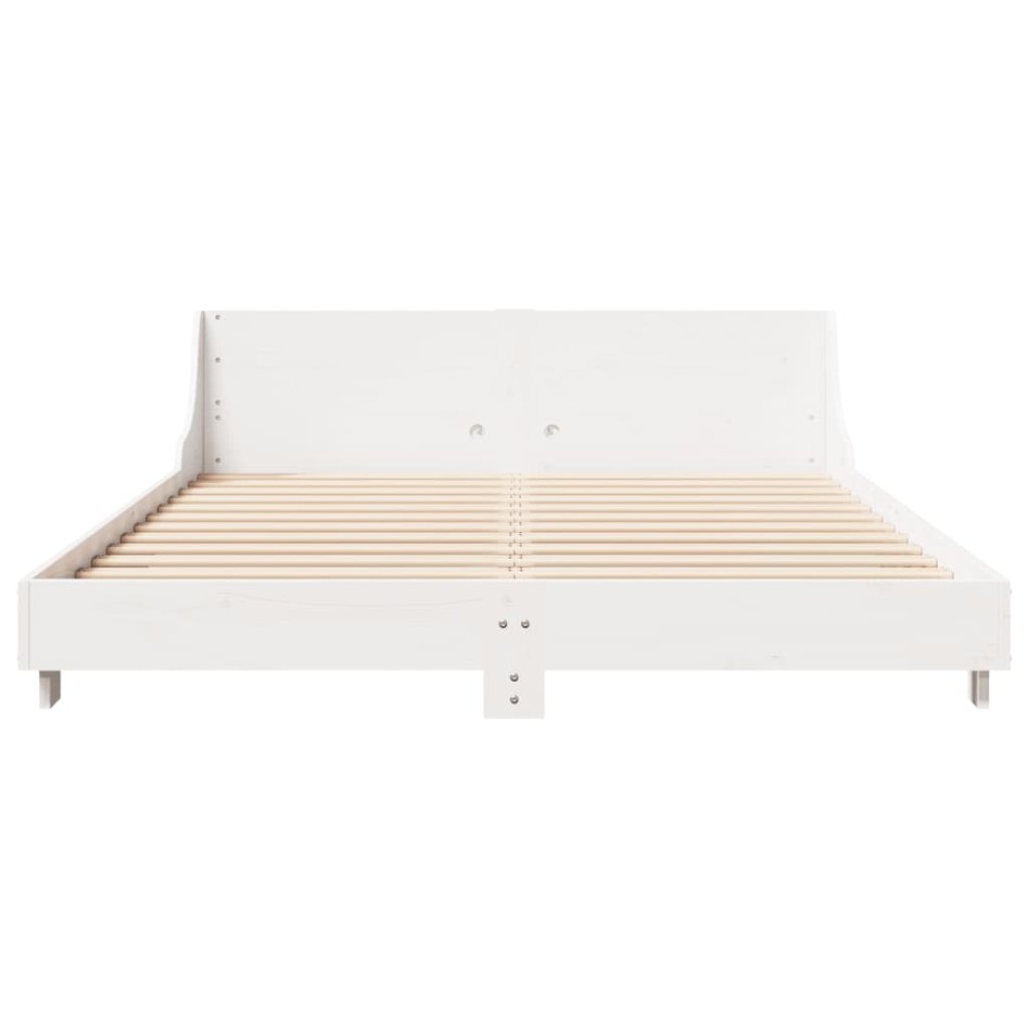 Estructura de cama sin colchón madera de pino blanca 120x200