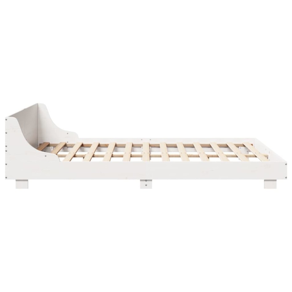 Estructura de cama sin colchón madera de pino blanca 120x200