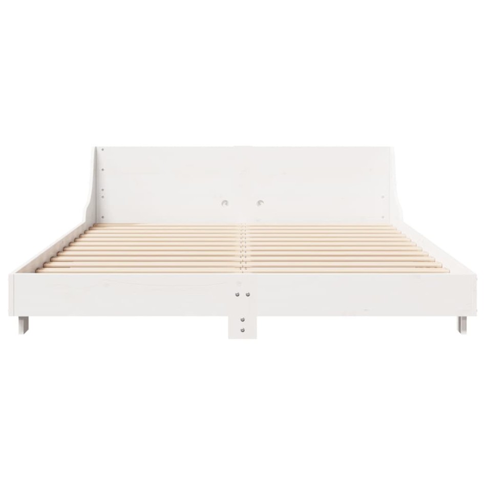 Estructura de cama sin colchón madera maciza blanca 120x190