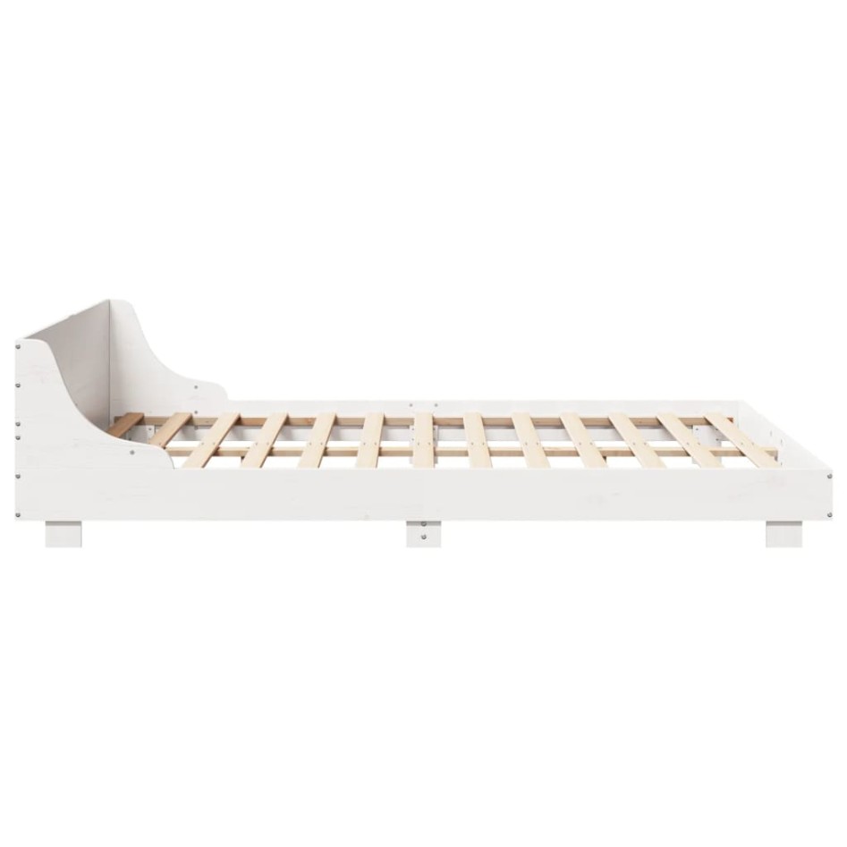Estructura de cama sin colchón madera maciza blanca 120x190