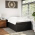 Cama box spring con colchón cuero sintético negro 120x200