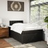 Cama box spring con colchón cuero sintético negro 120x200