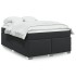 Cama box spring con colchón cuero sintético negro