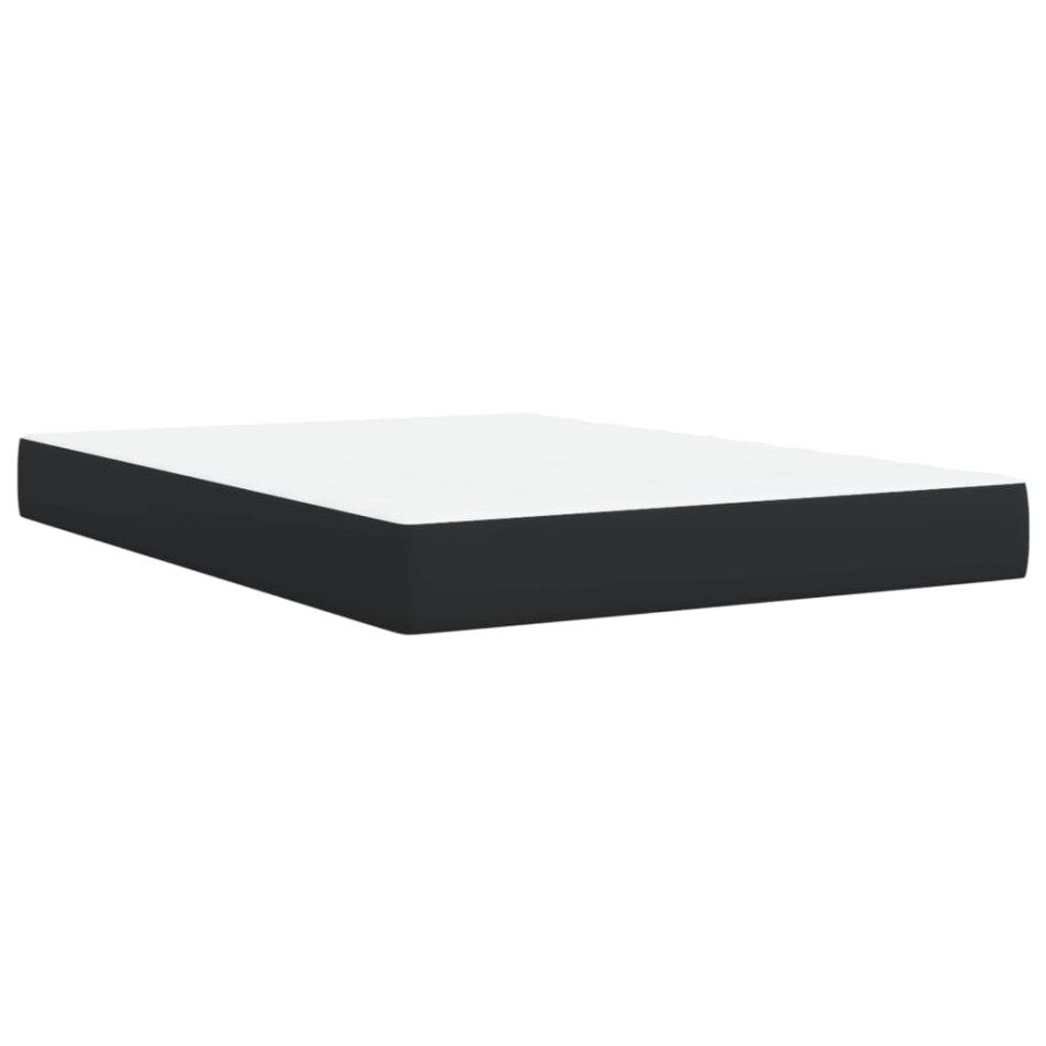 Cama box spring con colchón cuero sintético negro