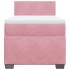 Cama box spring con colchón terciopelo rosa 80x200