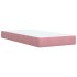 Cama box spring con colchón terciopelo rosa 80x200
