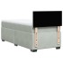 Cama box spring con colchón terciopelo gris claro 80x200