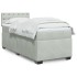 Cama box spring con colchón terciopelo gris claro 90x190
