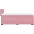 Cama box spring con colchón terciopelo rosa 100x200
