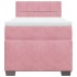 Cama box spring con colchón terciopelo rosa 90x200