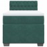 Cama box spring con colchón terciopelo verde oscuro 90x200