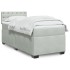 Cama box spring con colchón terciopelo gris claro 100x200