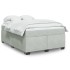 Cama box spring con colchón terciopelo gris claro 140x200