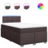 Cama box spring con colchón tela marrón oscuro 120x200