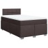 Cama box spring con colchón tela marrón oscuro 120x200