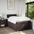 Cama box spring con colchón tela marrón oscuro 120x200