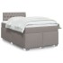 Cama box spring con colchón tela gris taupe 120x200