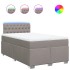 Cama box spring con colchón tela gris taupe 120x200