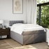 Cama box spring con colchón tela gris taupe 120x200