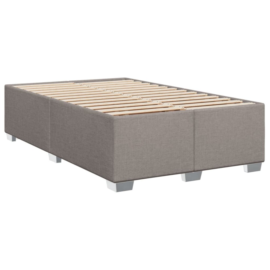 Cama box spring con colchón tela gris taupe 120x200