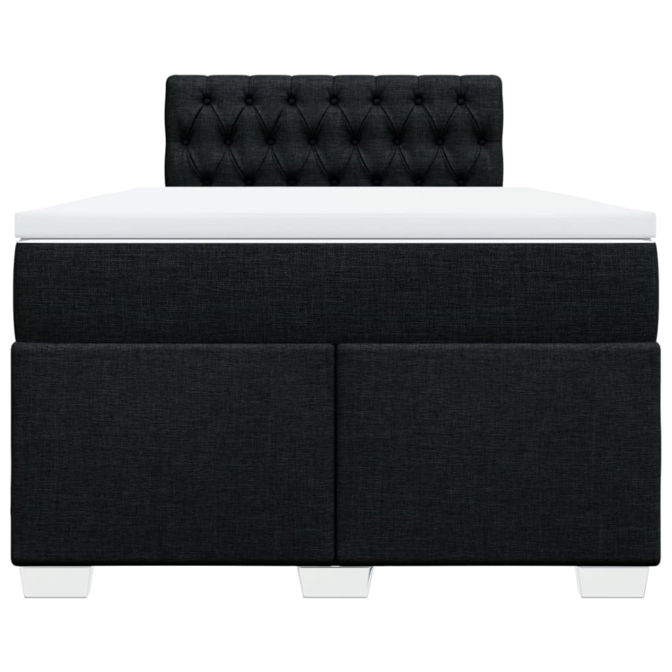 Cama box spring con colchón tela negro 120x200