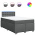 Cama box spring con colchón tela gris oscuro 120x200