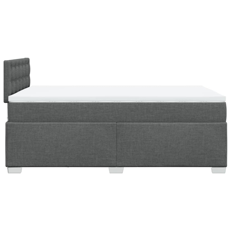 Cama box spring con colchón tela gris oscuro 120x200