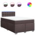 Cama box spring con colchón tela marrón oscuro 120x200