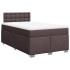 Cama box spring con colchón tela marrón oscuro 120x200