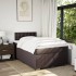 Cama box spring con colchón tela marrón oscuro 120x200