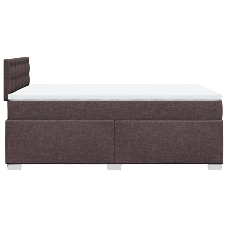 Cama box spring con colchón tela marrón oscuro 120x200