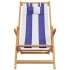 Sillas de playa plegables 2 uds tela madera maciza azul