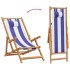 Sillas de playa plegables 2 uds tela madera maciza azul