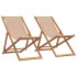 Sillas de playa plegables 2 unidades tela y madera maciza