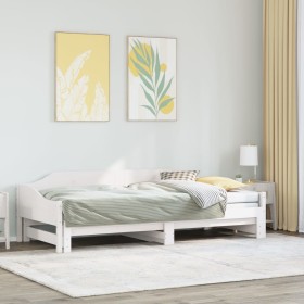 Sofá cama nido madera maciza de pino blanco 90x200