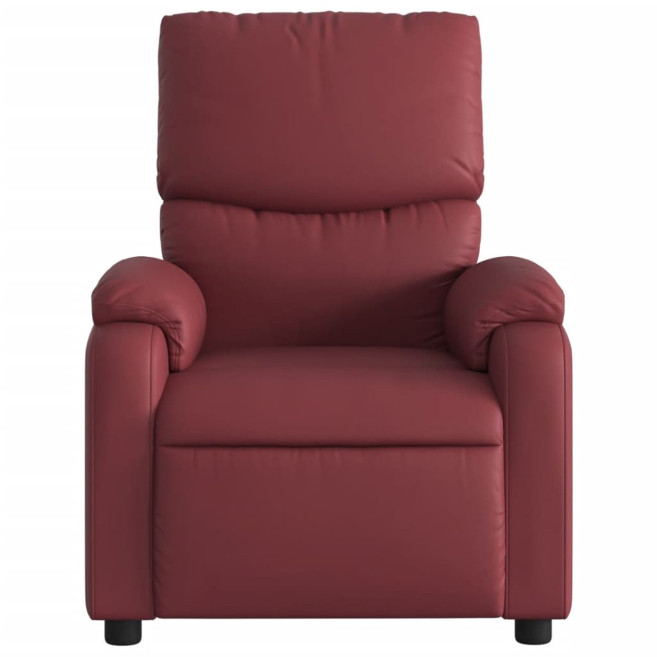 Sillón masaje reclinable eléctrico cuero sintético rojo