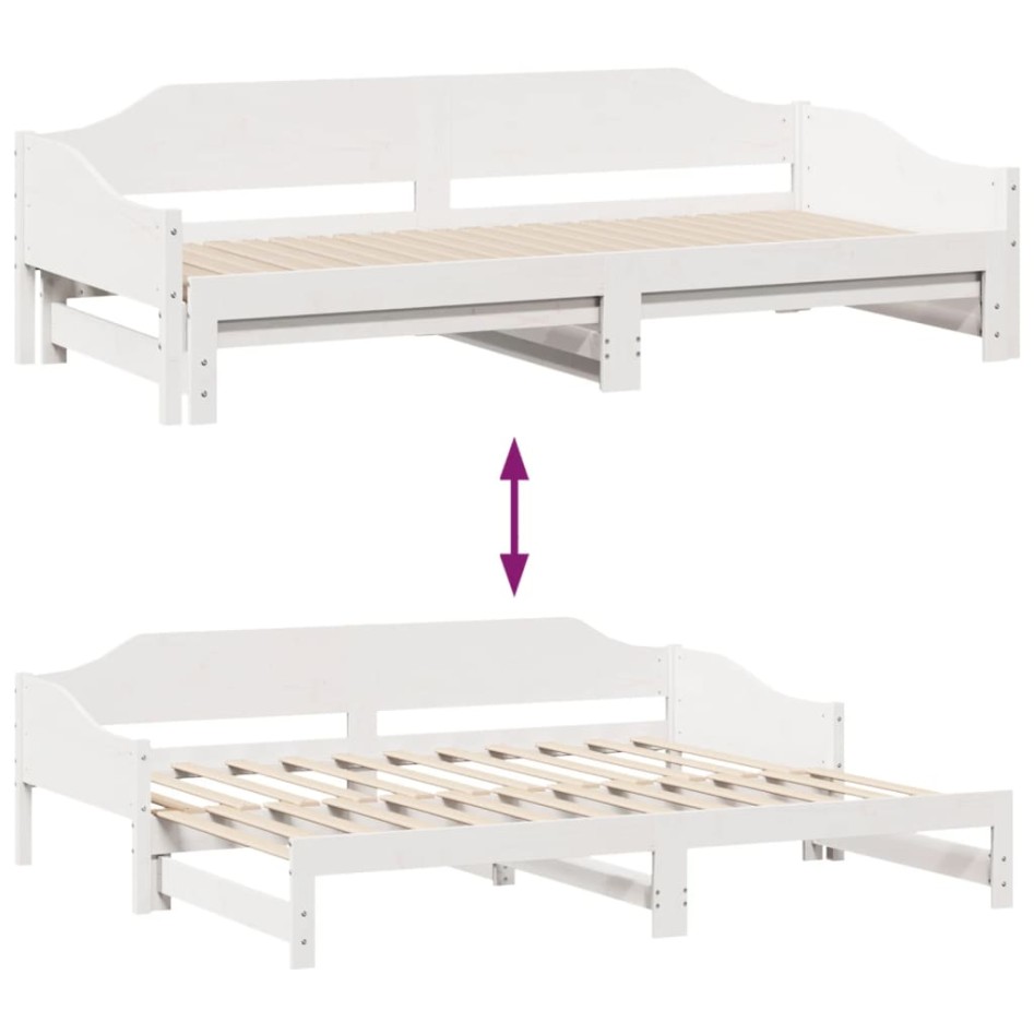 Sofá cama nido madera maciza de pino blanco 90x200