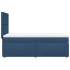 Cama box spring con colchón tela azul 80x200