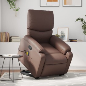 Sillón reclinable de masaje de pie de cuero sintético