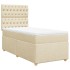 Cama box spring con colchón tela color crema 80x200