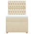 Cama box spring con colchón tela color crema 80x200