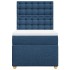 Cama box spring con colchón tela azul 80x200