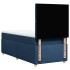 Cama box spring con colchón tela azul 80x200