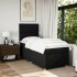 Cama box spring con colchón tela negro 90x190