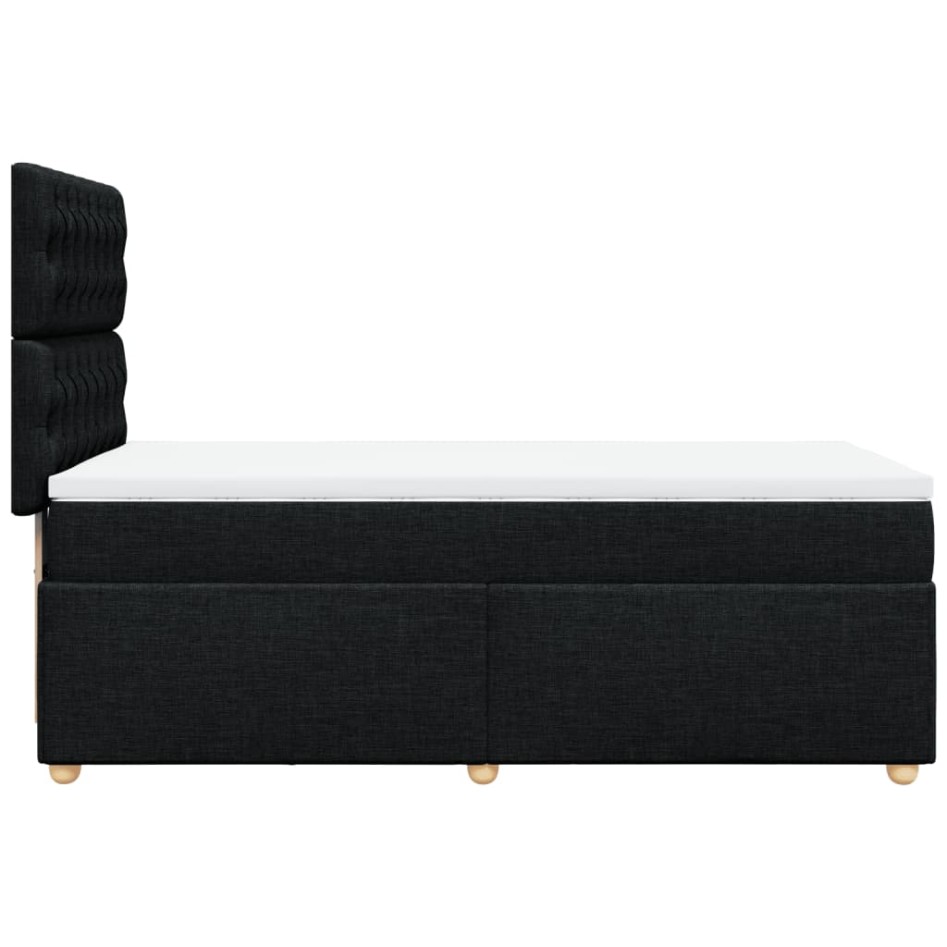 Cama box spring con colchón tela negro 90x190
