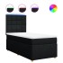 Cama box spring con colchón tela negro 90x200