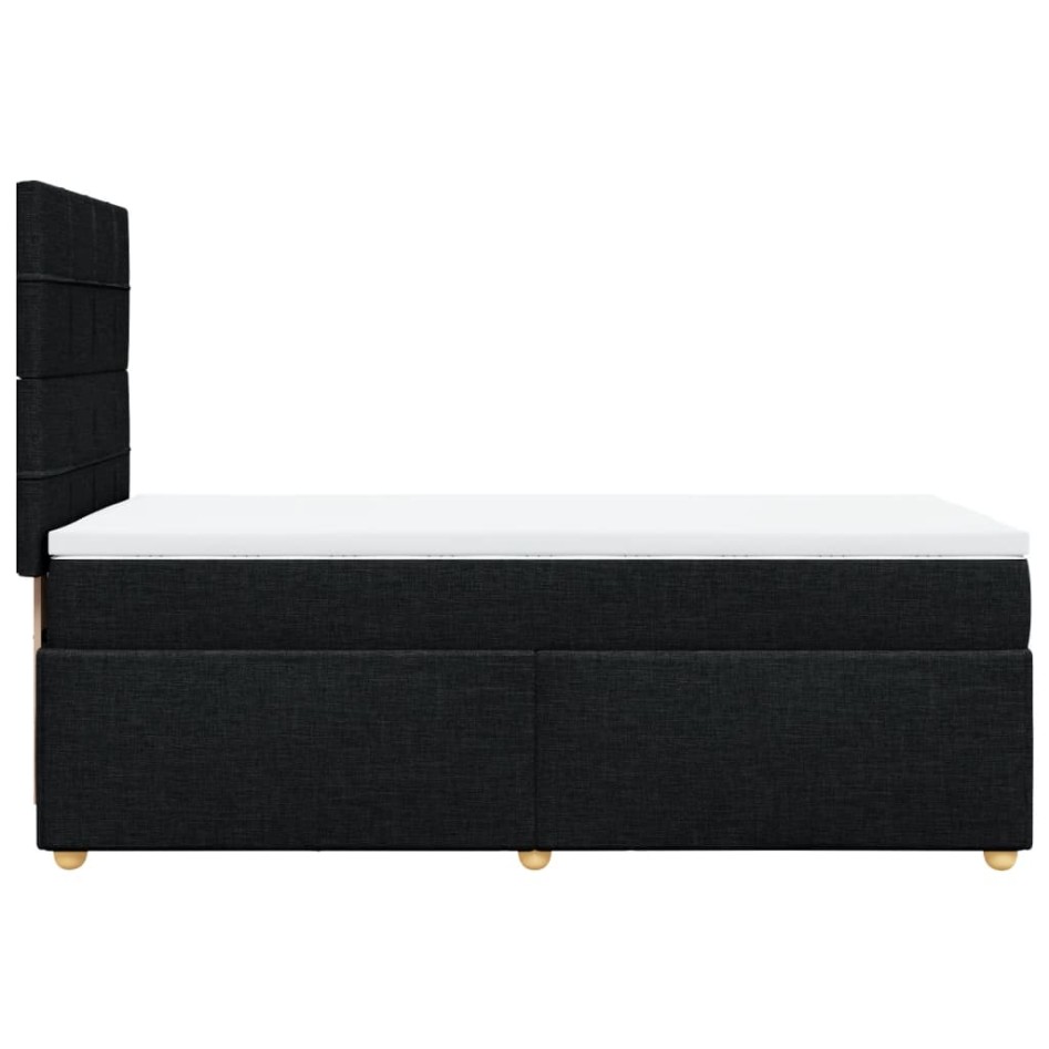 Cama box spring con colchón tela negro 90x200