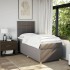 Cama box spring con colchón tela gris taupe 90x200